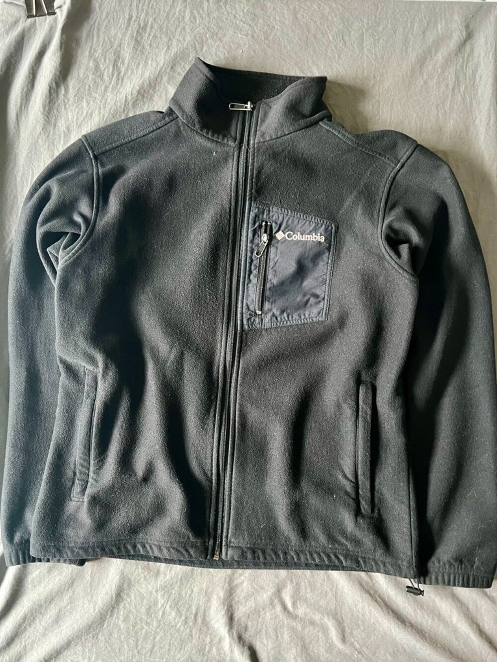 Columbia Omni heat Fullzip Jacket Men’s Large Black Lined Fleece Zipper